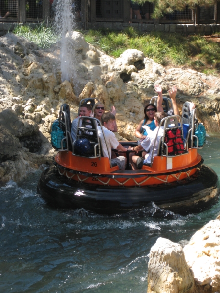 Disneyland 2009 155.JPG - Staying dry on  Grizzly River Run